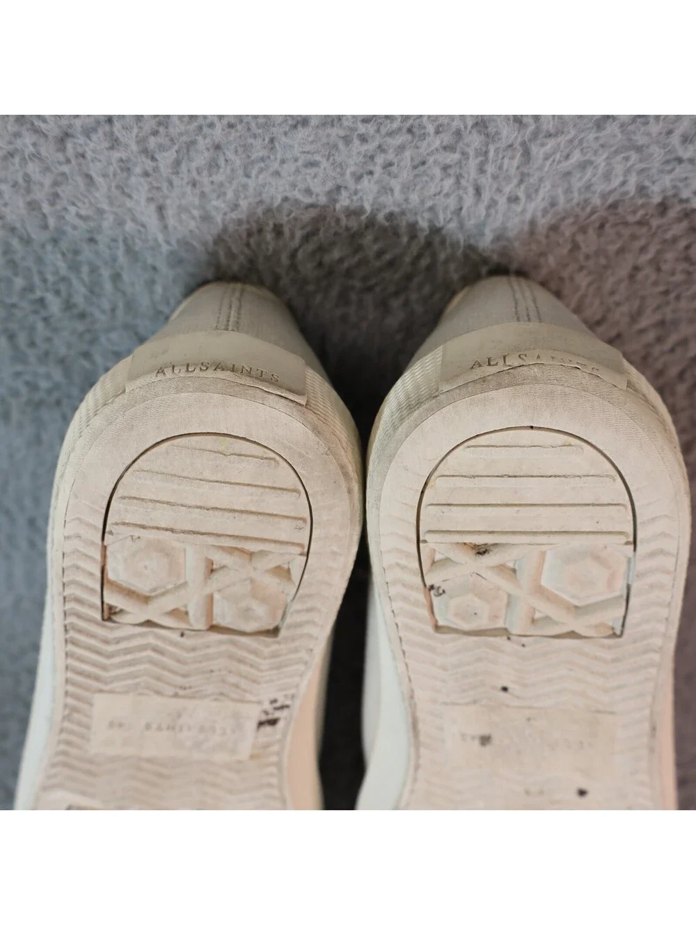 ALL SAINTS Underground Low Top Beige Men Sz 9 Canvas Shoes